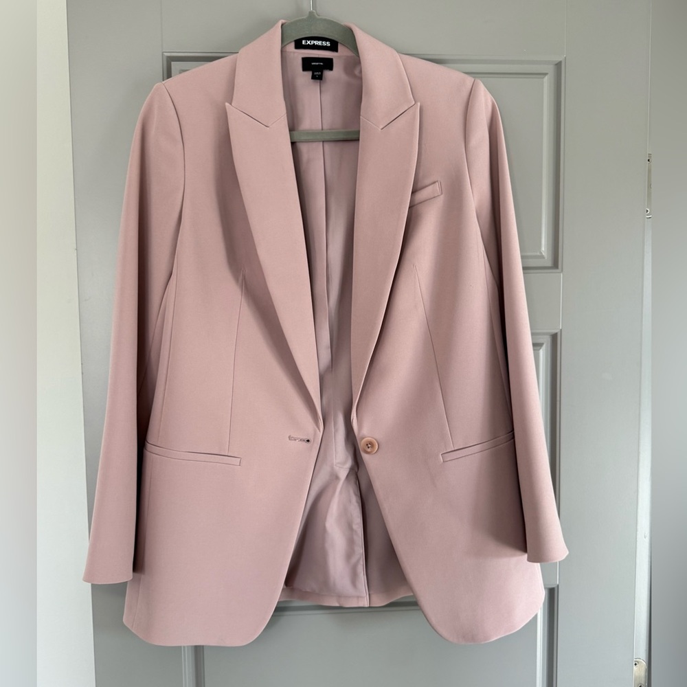 Dusty Rose one button super soft twill Women's Blazer